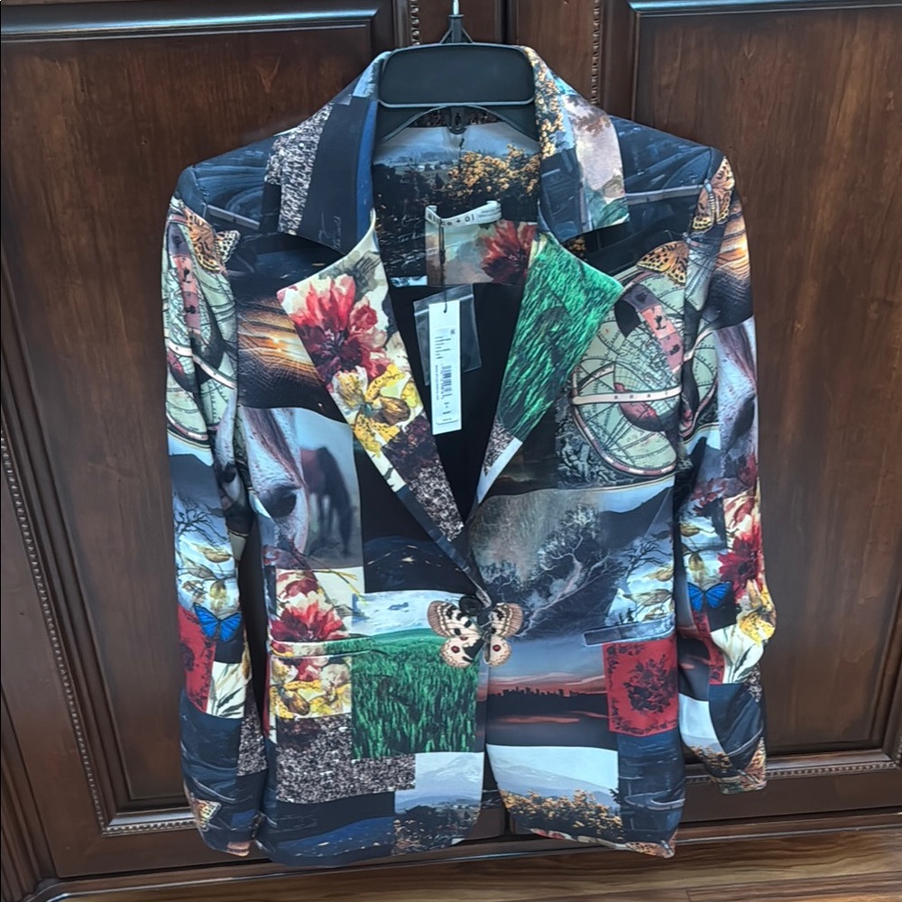 Alice + Olivia Vibrant Artistic Blazer